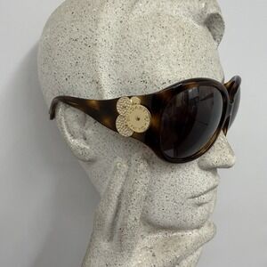 Bvlgari 8023-B 502/73 Sunglasses Tortoise Tone Gold Rhinestones